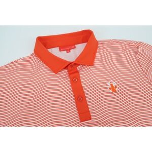 Redvanly Brewer Polo Mens XL Orange White Striped Performance Golf Shirt